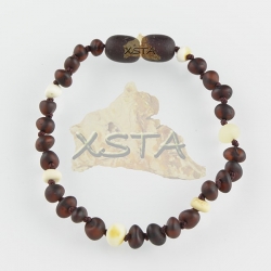 Amber teething bracelet raw beads multicolour